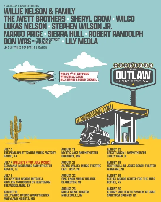 Outlaw Festival: Willie Nelson, Avett Brothers & Lukas Nelson