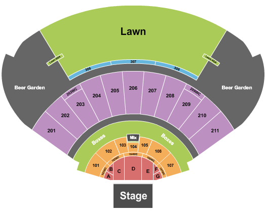 mystic lake amphitheatre seating chart